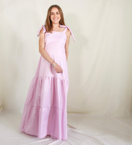 Vestido de maternidad Dalia rosa rayitas