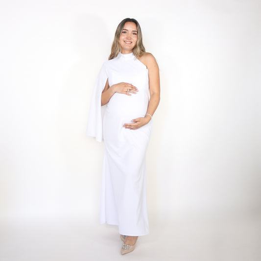 Vestido de maternidad blanco, Carola largo
