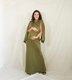 Vestido de maternidad Carola 2 mangas, verde olivo