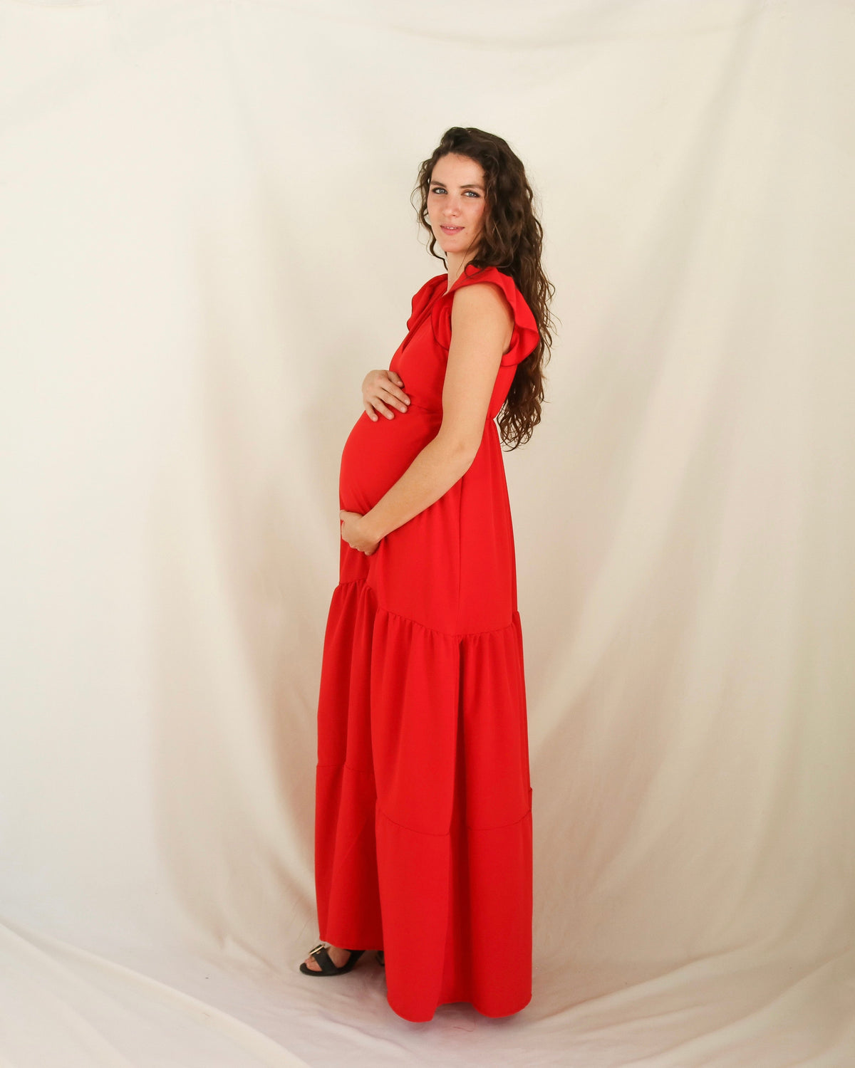 Vestido de maternidad Andrea/Dalia rojo M-G-XG