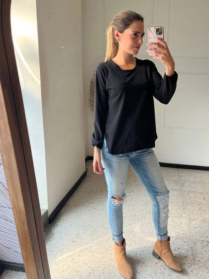 Blusa de lactancia Ruth, negra) (CH) (XG)(G)
