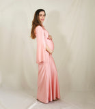 Vestido de maternidad Carola, rosa claro brilloso