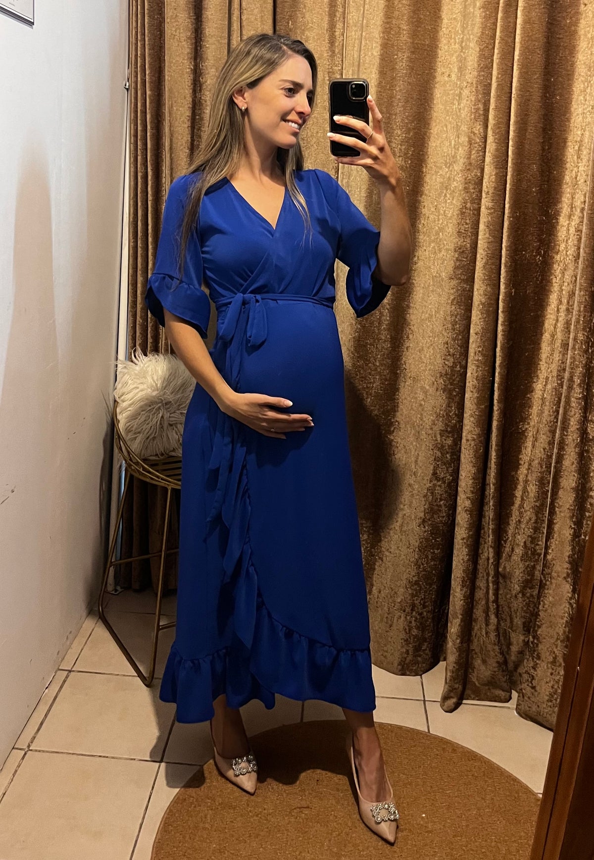 Vestido de maternidad, Ursula azul rey