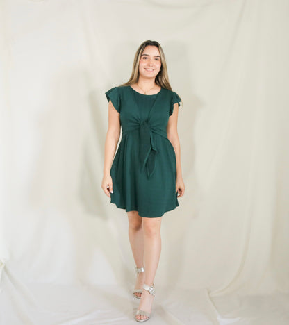 Vestido de maternidad y lactancia Romina verde