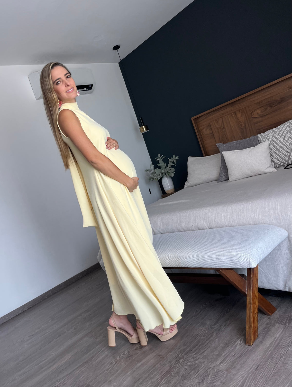 Vestido de maternidad Sonia, amarillo cey