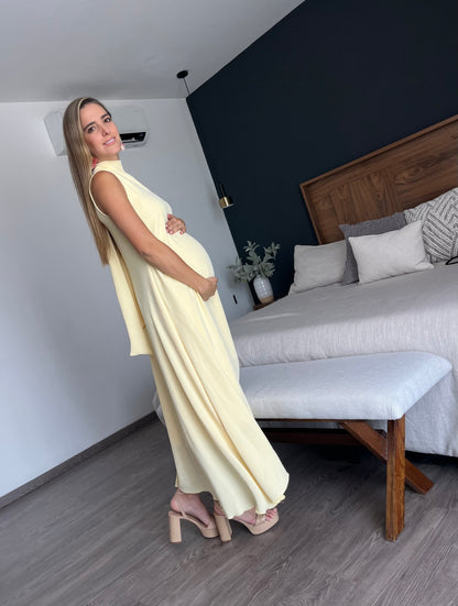 Vestido de maternidad Sonia, amarillo cey