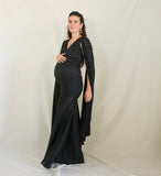 Vestido de maternidad Eliana, negro brillos CH,M y G