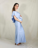 Vestido de maternidad, martina azul brilloso