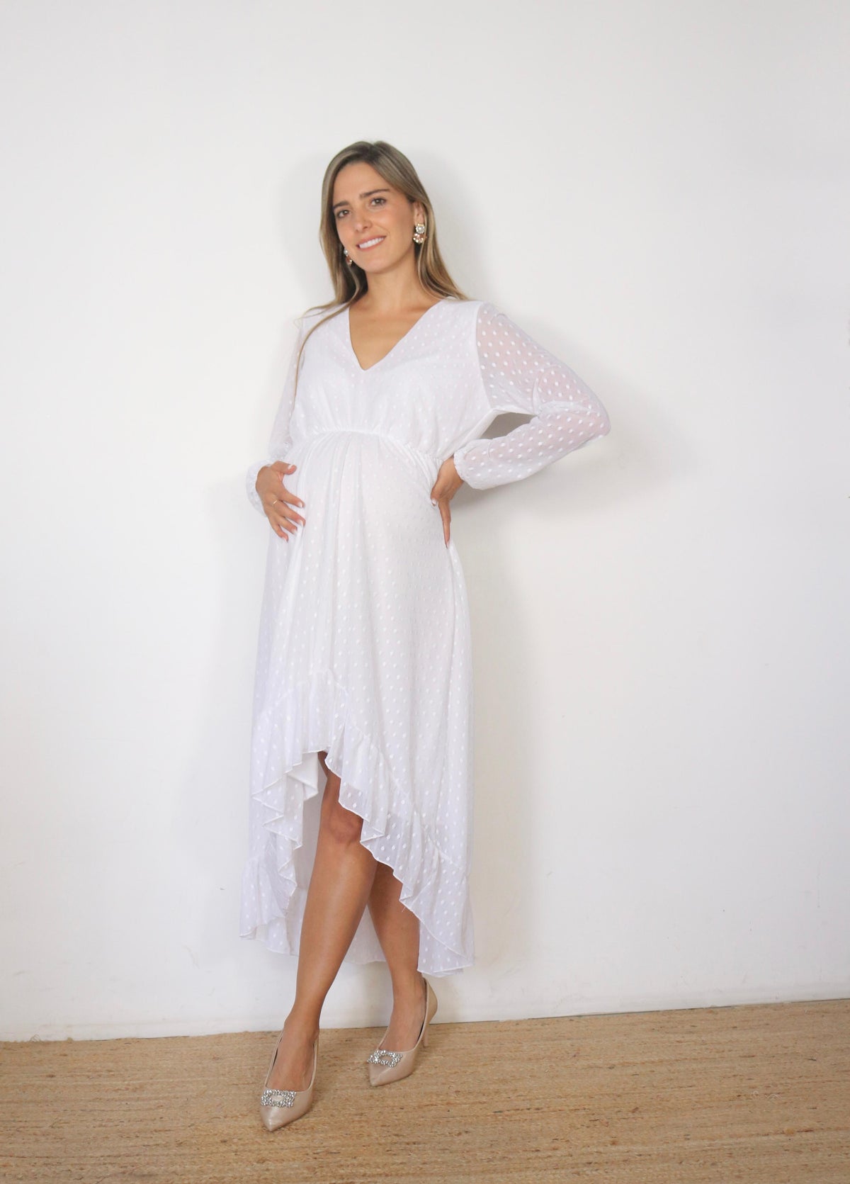 Maternity dress, Sofia/Carlota white dots