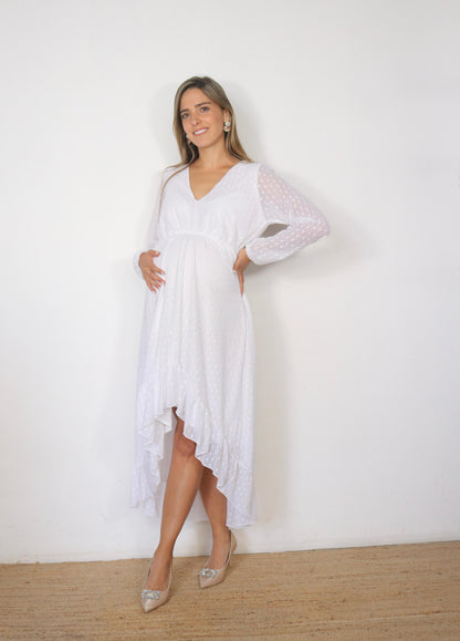 Maternity dress, Sofia/Carlota white dots