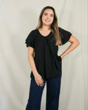 Nursing/maternity blouse, black Bertha