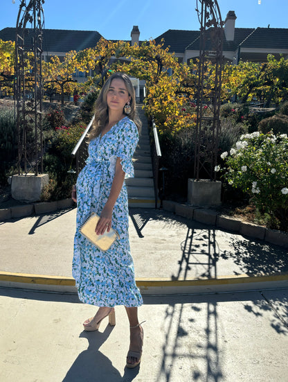 Maternity dress, Úrsula little blue flowers