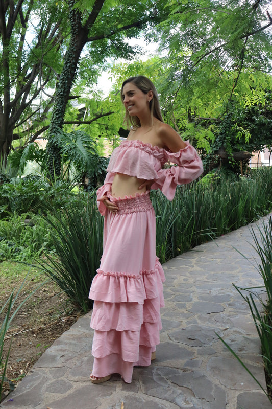 Set María Fernanda rosa peonia