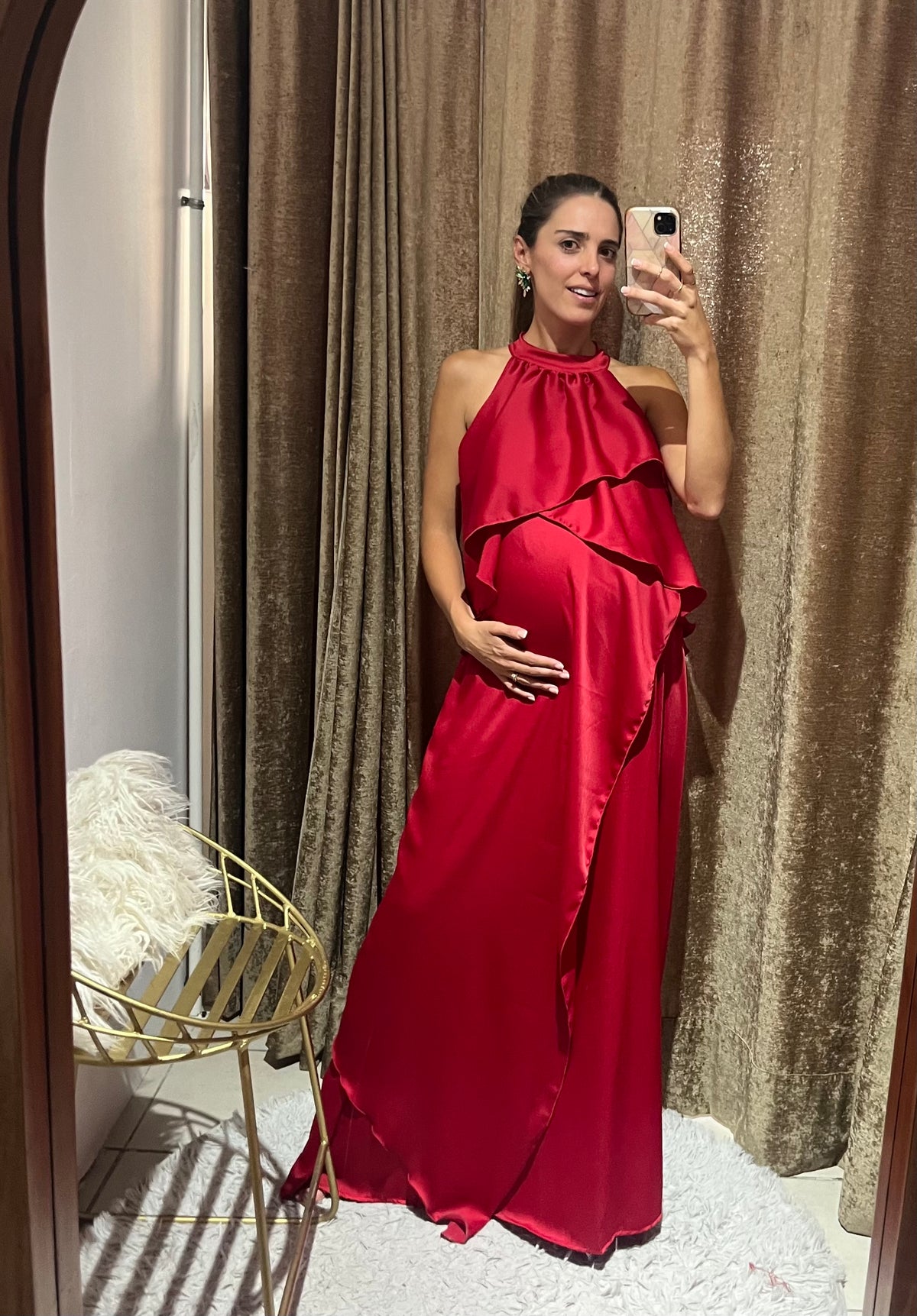 Vestido Ariel de maternidad y lactancia rojo (CH)