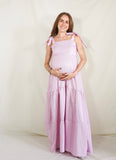 Vestido de maternidad Dalia rosa rayitas