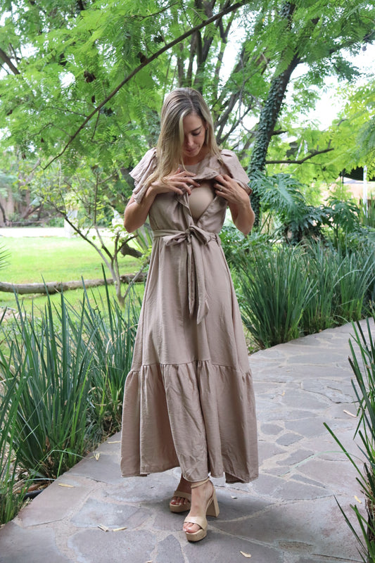 Vestido Mia de lactancia, beige CH