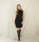 Maternity Dress, Black Turtleneck Sleeveless