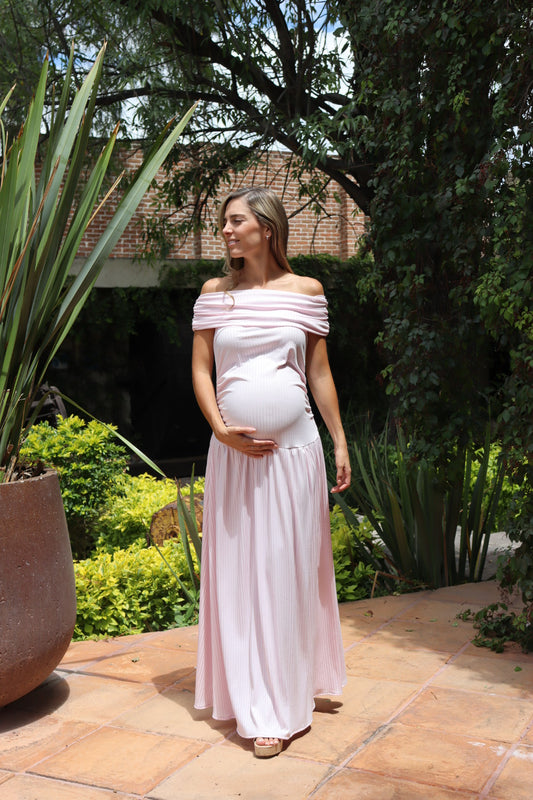 Vestido de maternidad Adeline rosa rayas rosa M
