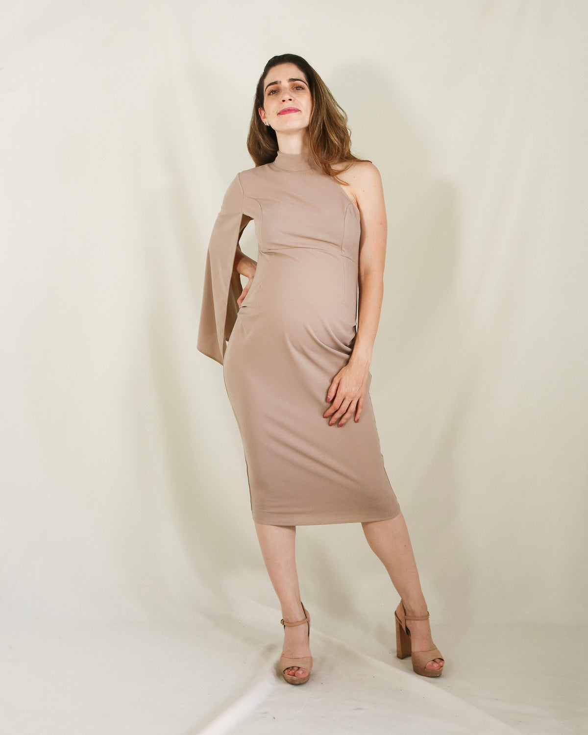 Vestido de maternidad Carola, beige vértigo