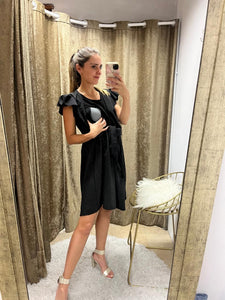 Vestido de maternidad y lactancia Romina mangas andy negro