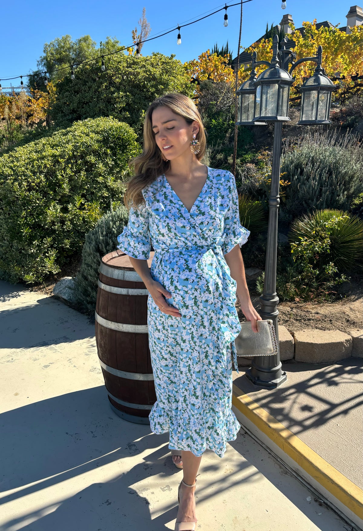 Maternity dress, Úrsula little blue flowers