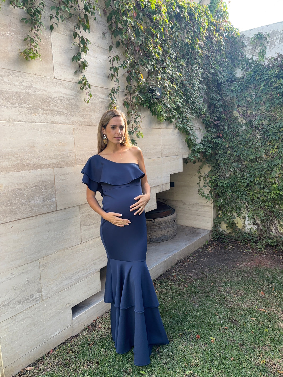 Vestido de maternidad, Regina azul marino neopreno