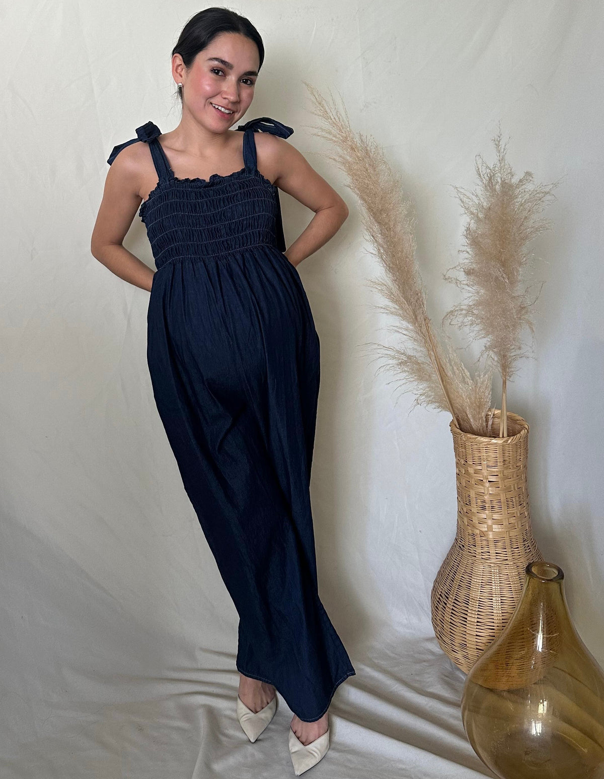 Jumpsuit de maternidad, simulación mezclilla
