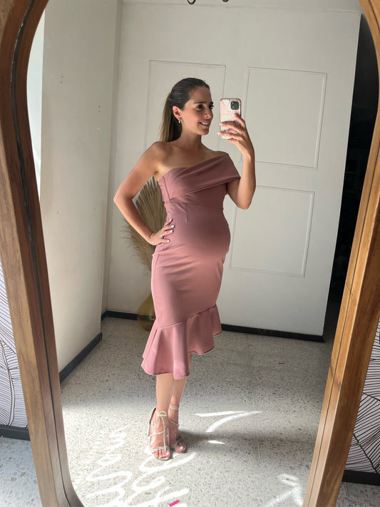 Vestido de maternidad, Maria Jose rosa quemado diagonal (XG)