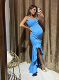 Vestido de maternidad Ines, azul francés neopreno