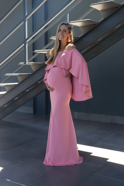 Vestido de maternidad Amparo, rosa terracota licra