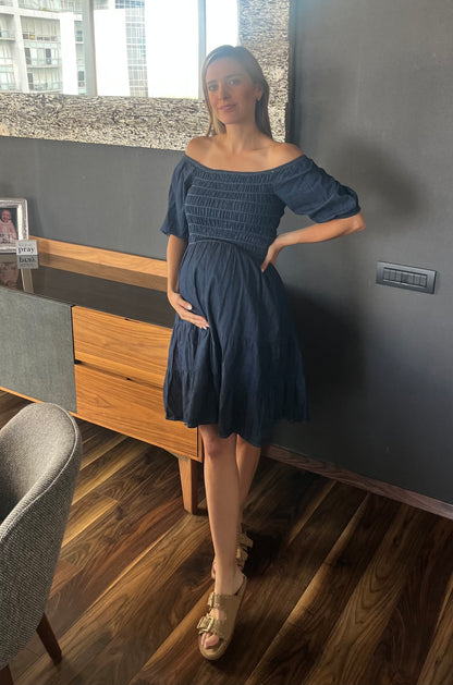 Vestido de maternidad mezclilla corto Unitalla