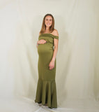 Vestido de maternidad Renata, verde olivo