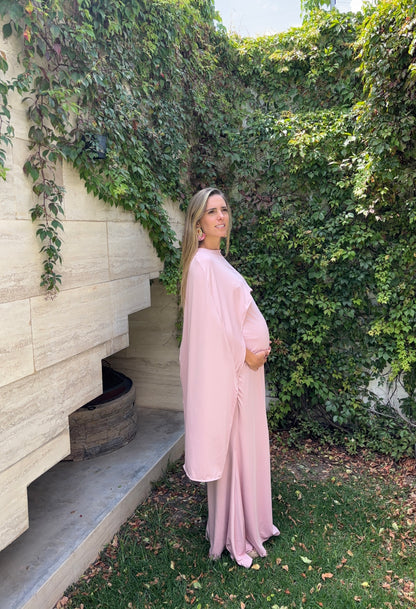 Vestido de maternidad Aline, rosa polvo licra
