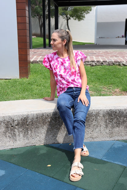 Blusa de lactancia, Andy rosa flores rosas CH