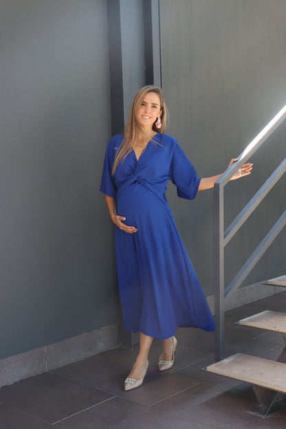 Vestido de maternidad Alicia azul rey