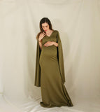 Vestido de maternidad Eliana, verde olivo neopreno