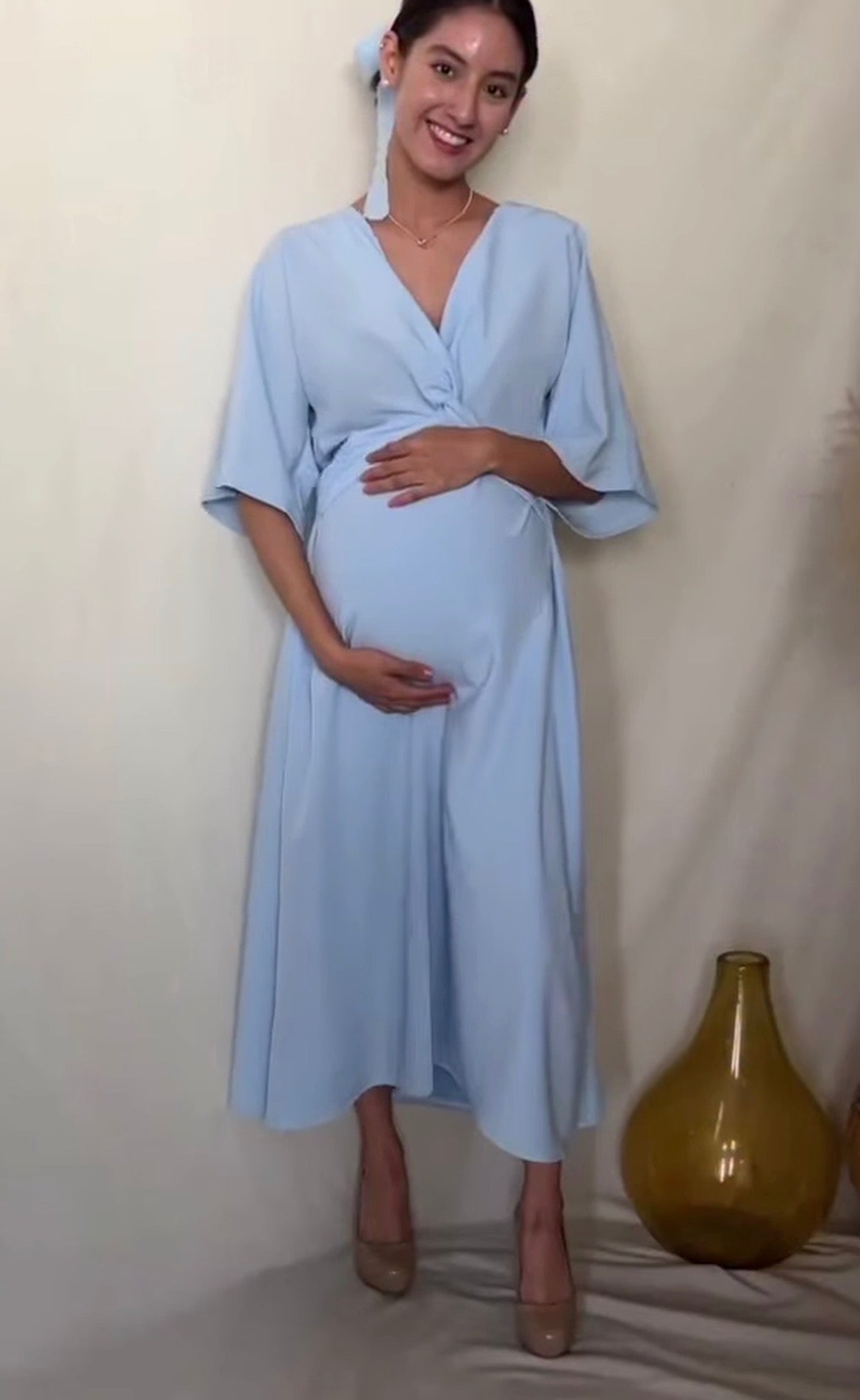 Vestido de maternidad Alicia azul Madrid
