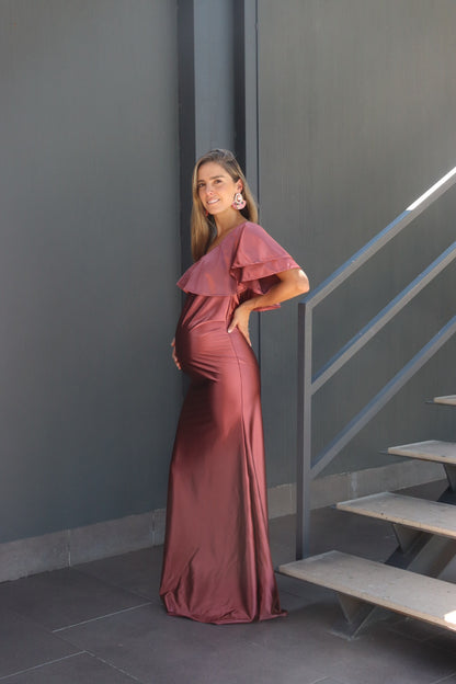 Vestido de maternidad Astrid, rosa orquidea