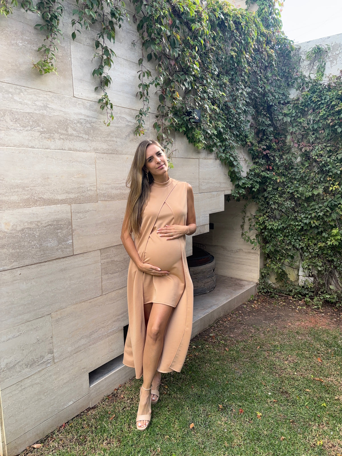 Vestido de maternidad, Elena beige