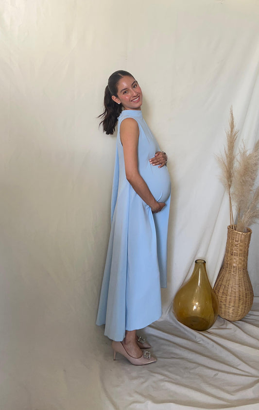 Vestido de maternidad Sonia, azul claro Madrid