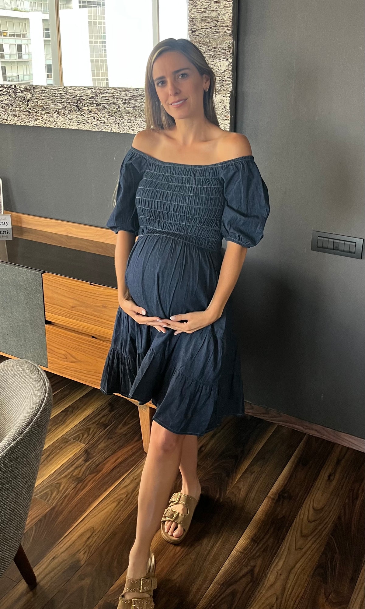 Vestido de maternidad mezclilla corto Unitalla