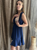 Vestido de lactancia , zara azul marino