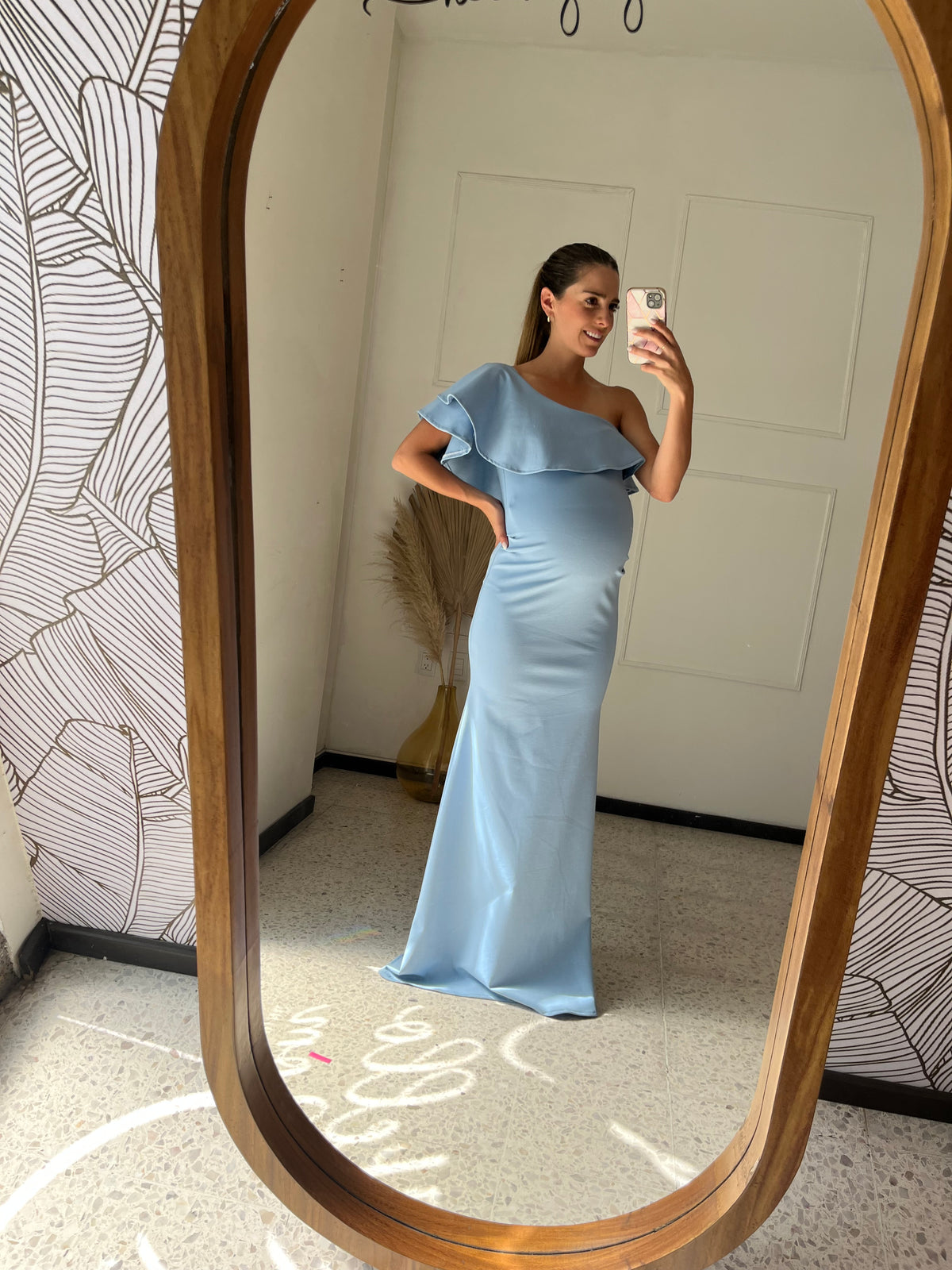 Maternity dress, Astrid powder blue