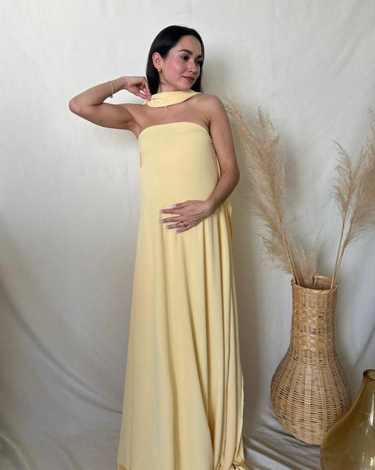 Vestido de Maternidad, Adela amarillo pastel (CH)