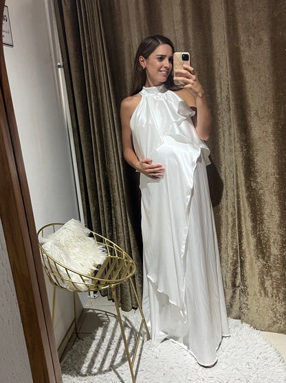 Vestido Ariel de maternidad y lactancia Ivory brilloso