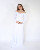 Vestido de maternidad sesión, Ritta blanco