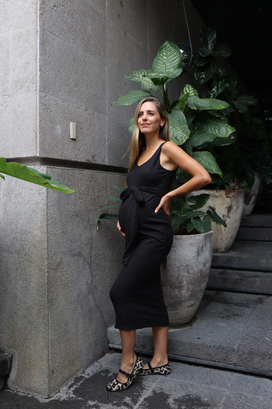 Vestido de maternidad, Olivia negro rayitas