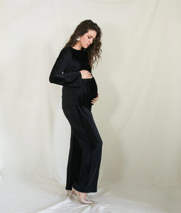 Conjunto de maternidad Mayte, negro terciopelo