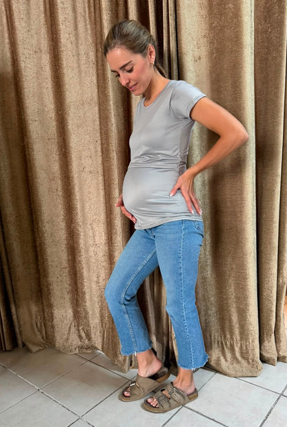 Blusa de maternidad y lactancia gris Brush
