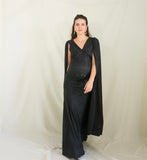 Vestido de maternidad Eliana, negro brillos CH,M y G